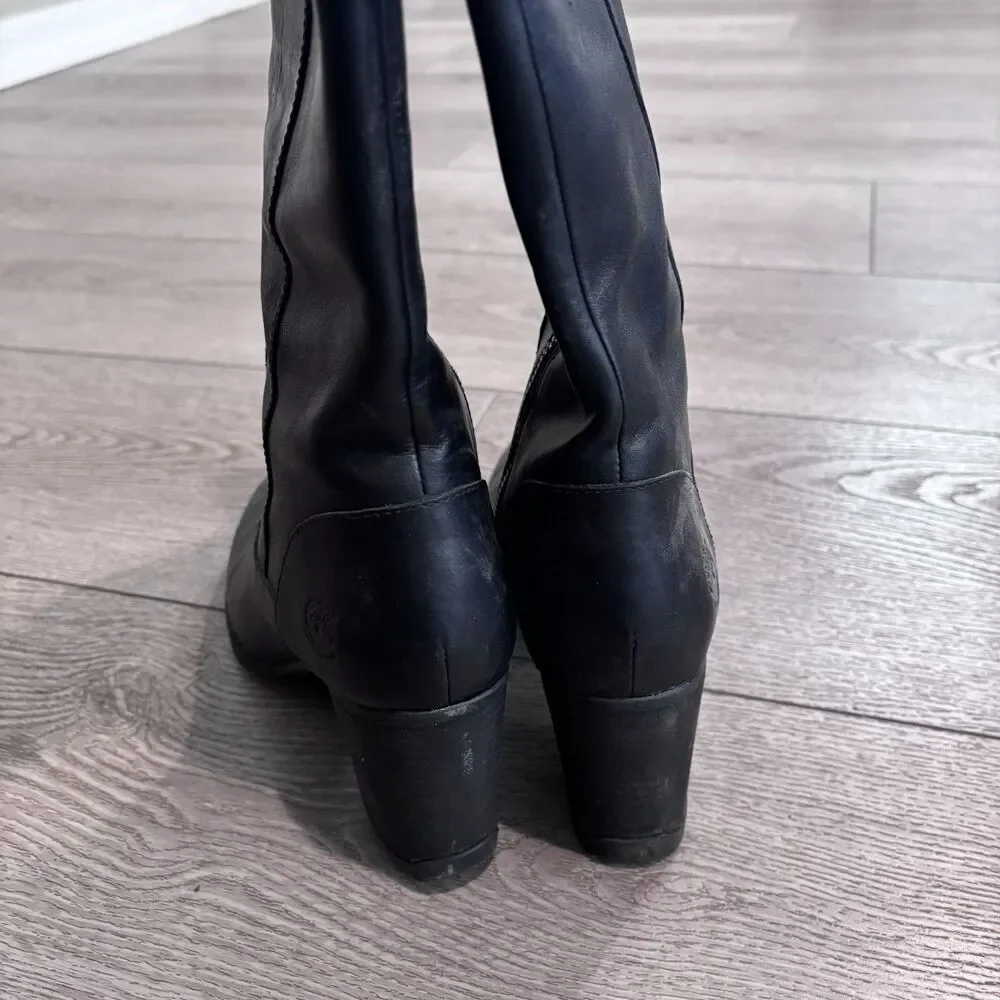 Timberland Leather Waterproof Boots Women’s‎ 7.5 Zipper Black 3